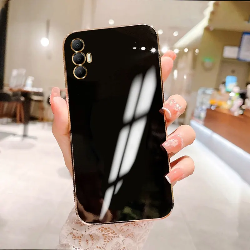 Противоударная задняя крышка для Tecno Spark 8 Pro KG8 силиконовый бампер из ТПУ мягкая