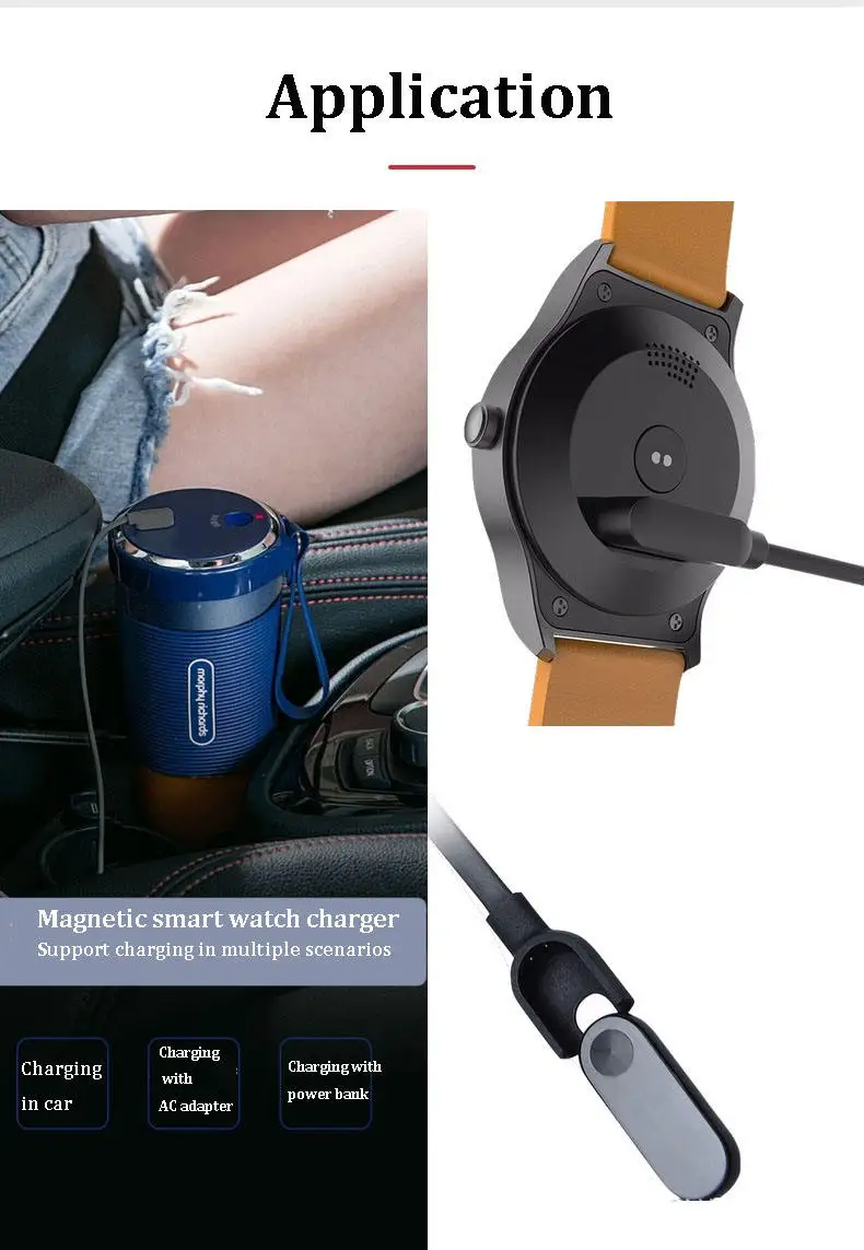 Universal Magnetic Charging Cable USB Charger 2pin 4pin Line Power Adapter Long Cord For Smartwatch Juicer Facial Beauty Devices