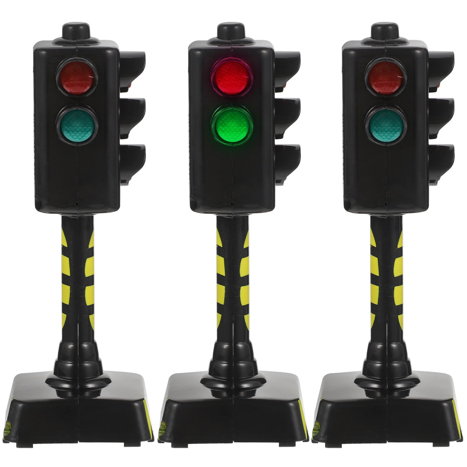 

3 Pcs Kidcraft Playsets Decorate Traffic Signs Toys Children Early Education Boy Sound Light Plastic Model Mini Kids