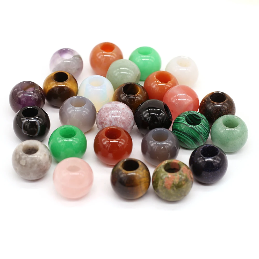 

3pcs Random Natural Stone Gem Fat Big BeadsMaking Crafts Necklace Bracelet Earrings Jewelry Accessories Gift Making 20x17mm