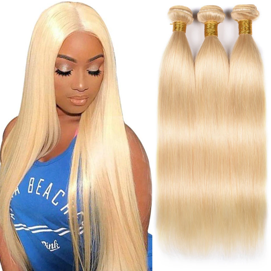 

DreamDiana Ombre Honey Blonde Silky Straight Hair 3 Bundles Remy Brazilian Straight Hair 613 Blond Colored Human Hair Extensions