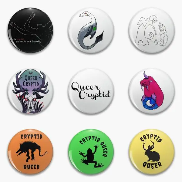 Заколка для воротника Queer Cryptid Vibes Eyes Genderqueer на мягкой пуговице настраиваемая