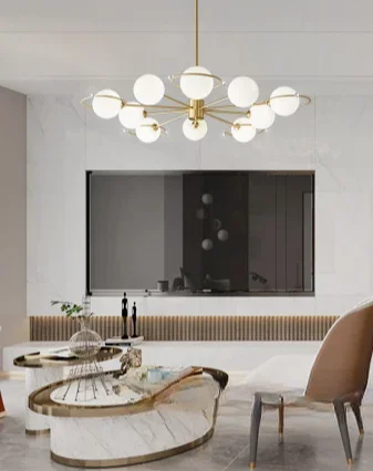 GHJUYIOL Light роскошный стиль полностью медный подвесной светильник для гостиной