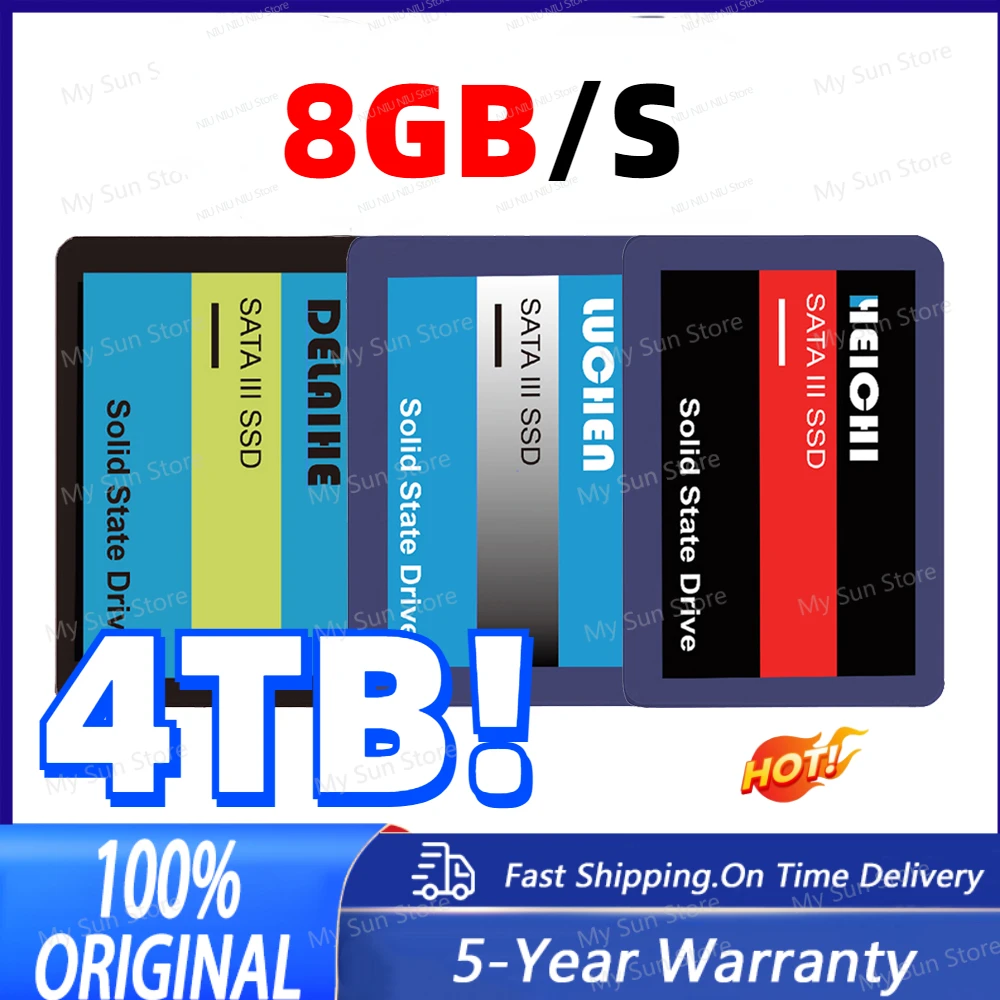 

New 100% Original Portable SSD 2TB 2.5Inch 4TB Sata III 1TB Internal Solid State Drive for Laptop Micro Computer Desktop Ps4 Ps5