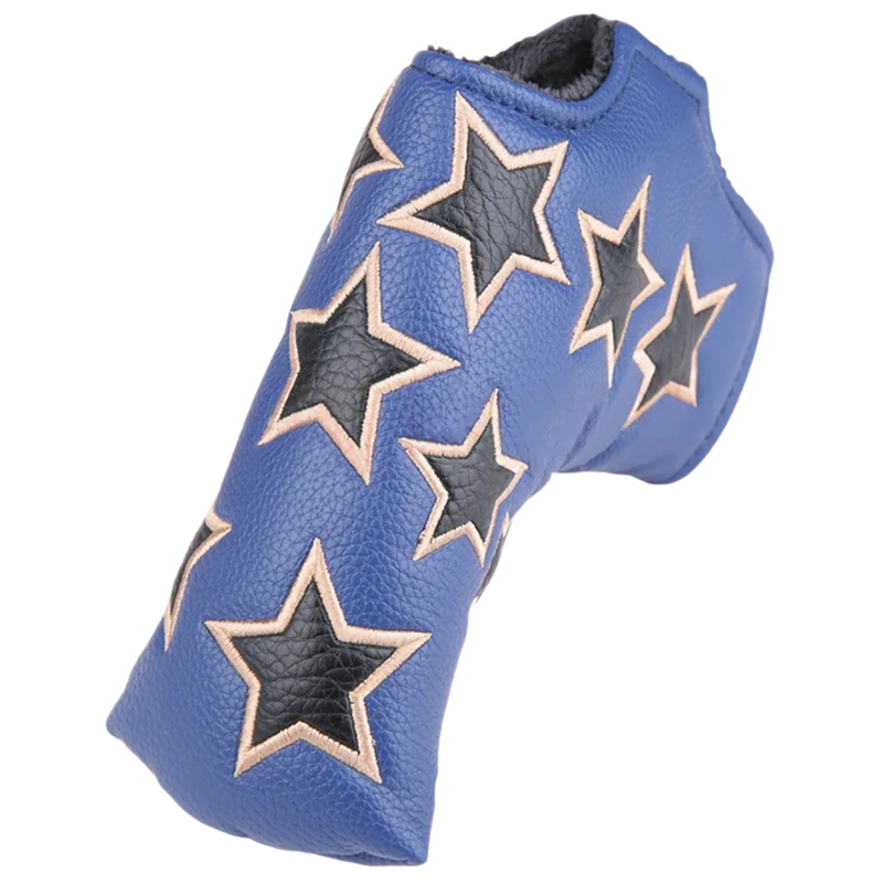 

Star Embroidery Pattern Golf Blade Putter Head Cover Magnetic Bar Closure Headcover For Golf Blade Putter Head Clubs