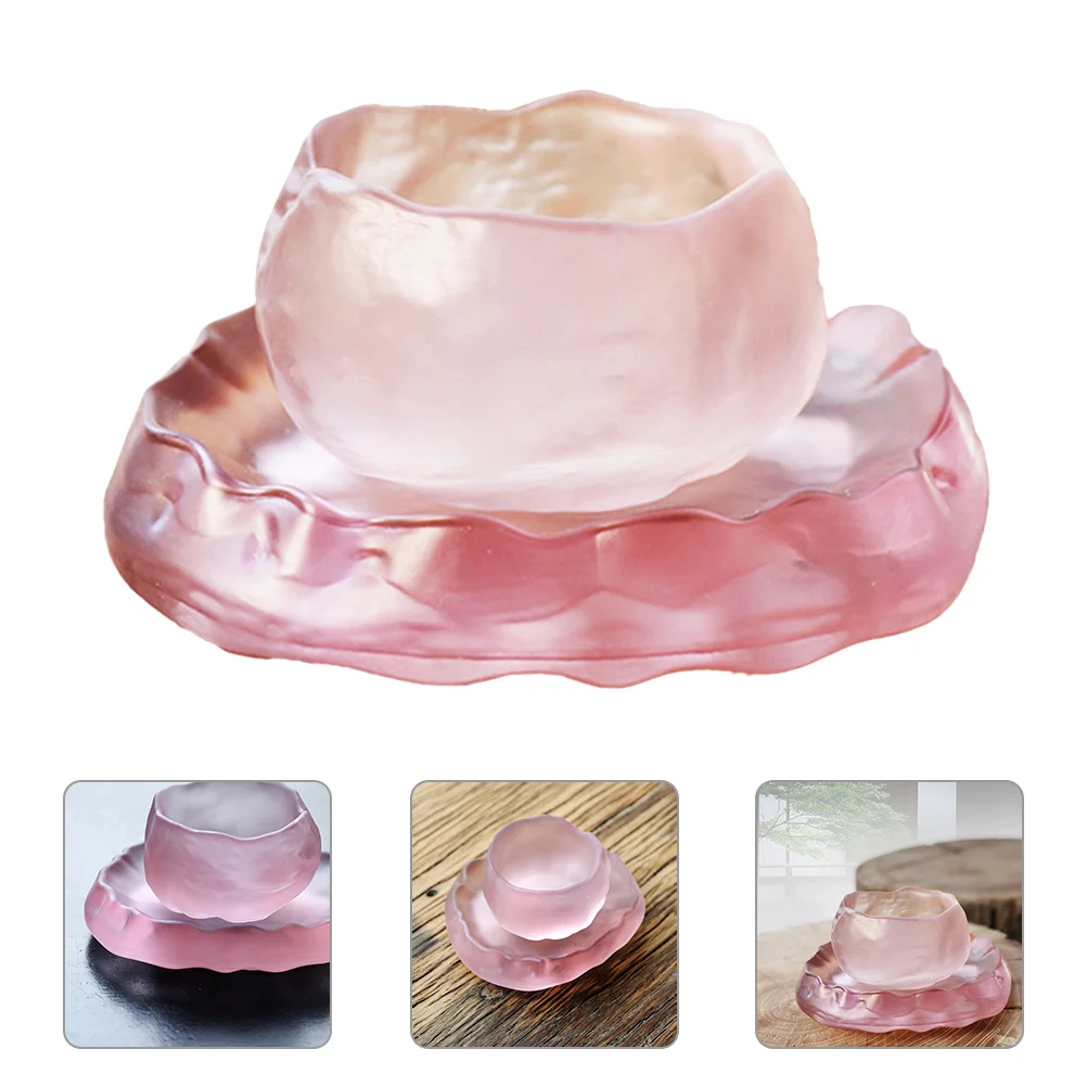 

1 Set Cup and Saucer Tea Set Household Glass Tea Cup Coffee Kung Fu Mug Set