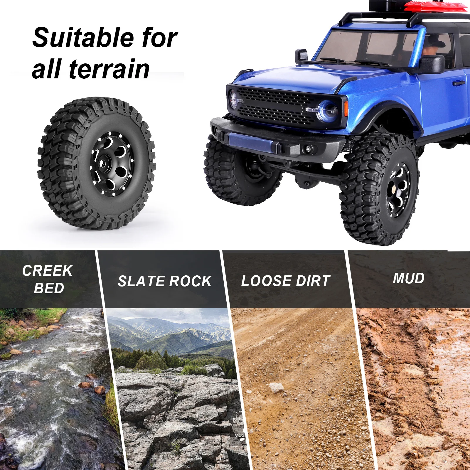 Колеса и шины HobbyPark 1.0 Beadlock, 4 шт., металлические удлиненные проставки для колес, офсеты для 124 SCX24 90081 Deadbolt Truck (art.: 3920dafac3eb9) - 3920dafac3eb9