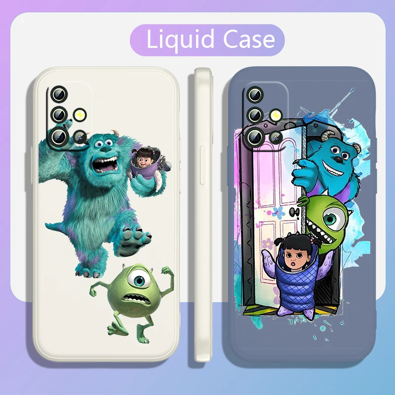 

Disney Fur Monster Big Eye For Samsung A71 A50 A30 A30 A20 A10 A20 J7 J6 J5 J4 J3 Plus Prime Liquid Rope Silicone Phone Case
