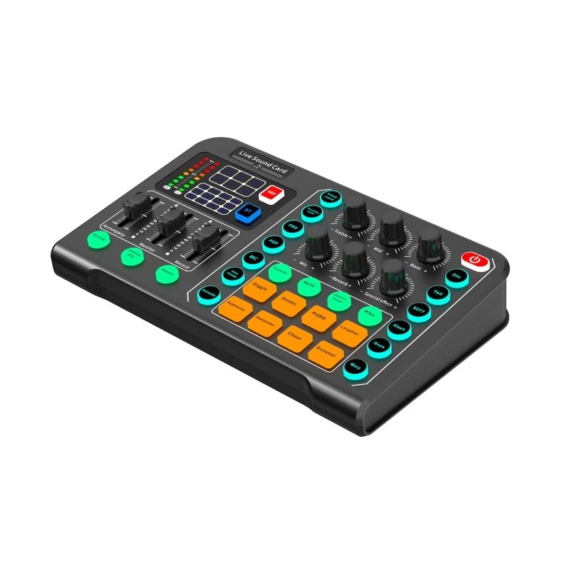 

Mixer Podcast Sound board Live Sound Card for Live Recording Home KTV with 15 Sound Effects Precise Tuning