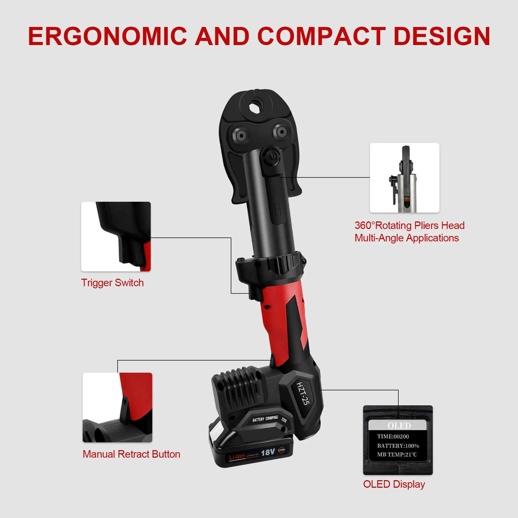 HZT-25 электрические клещи для обжима медных труб американский стандарт