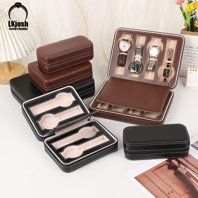 2/4/8-Удобная дорожная кожаная сумка для часов коробка сокровищ женская бархатная
