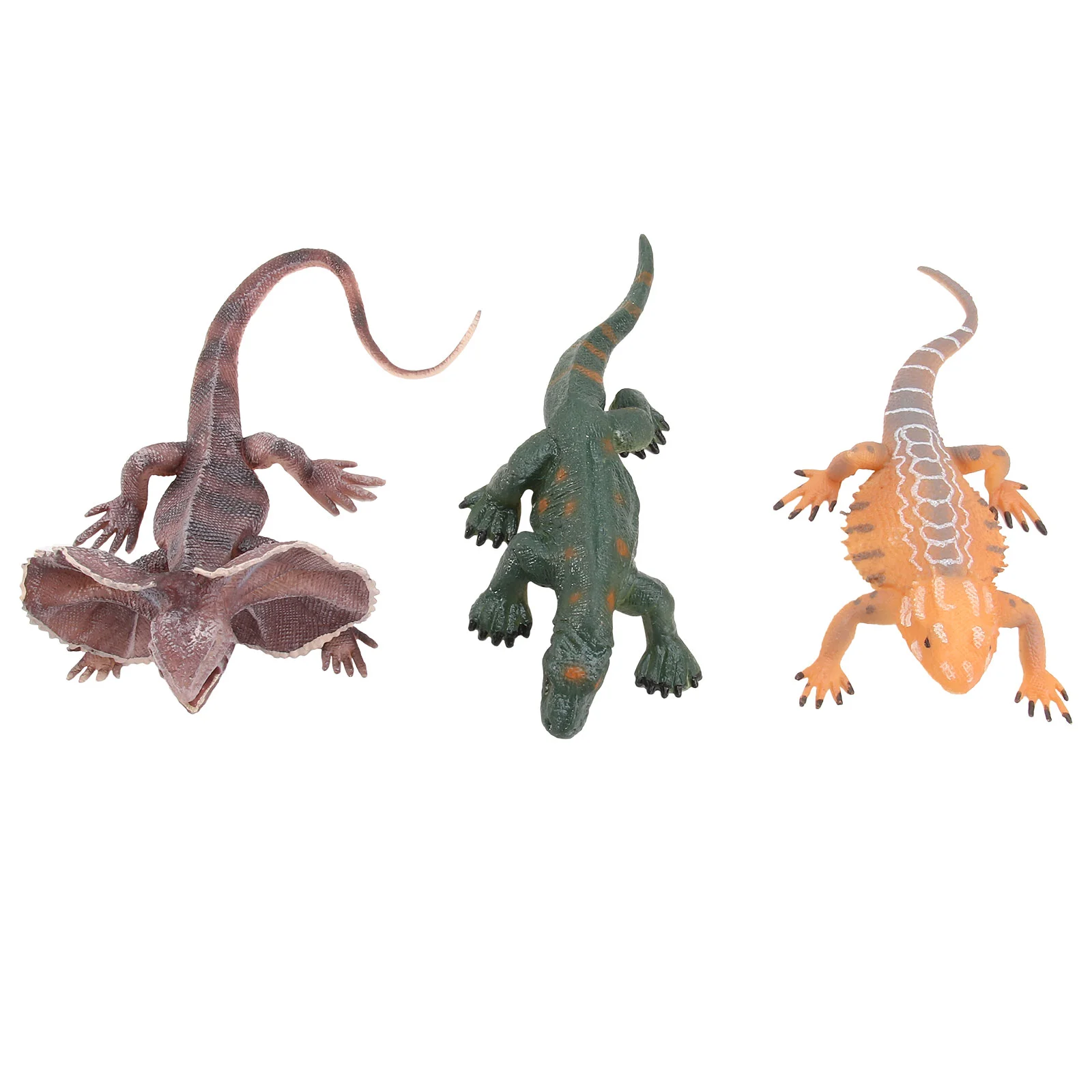 

3 Pcs Lizard Model Toy Static Solid Animal Simulation Crawling Toys Puzzle Adorable Tpr Adornment Child Kids Educational