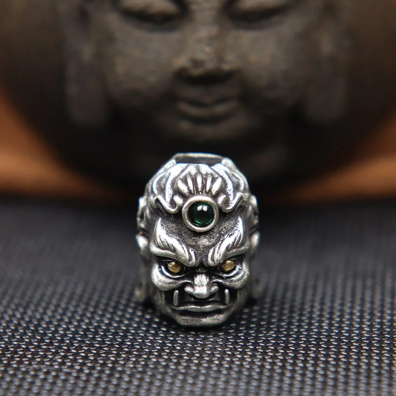 

Brass Fudo Buddha Head Sculpture EDC Knife Beads Jewelry DIY Paracord Woven Lanyard Charms Accessories Outdoor Tool Decorations
