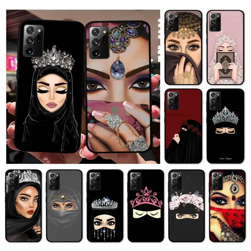 

Woman In Hijab Face Muslim Islamic Girl Phone Case for Samsung Note 20 Ultra 10 pro lite plus 9 8 5 4 3 M 30s 11 51 31 31s 20 A7