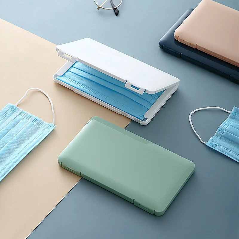 

Creative Portable Mask Storage Box Square Covered Large Dustproof Home Travel Plastic Storage Box Storage Box Organizer