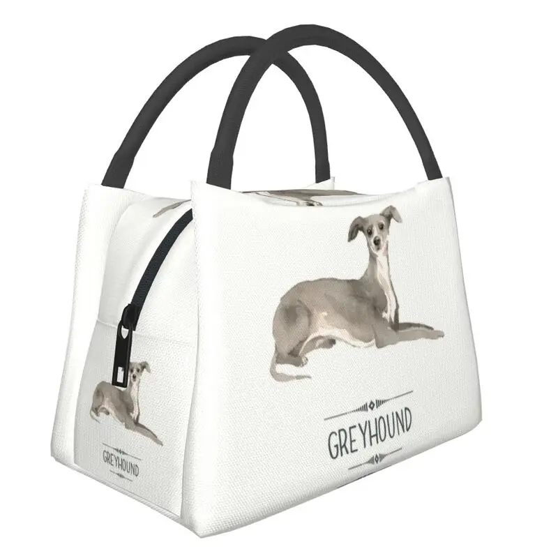 

Kawaii Greyhound Dog Insulated Lunch Bags for Waterproof Pet Whippet Sighthound Thermal Cooler Bento Box Beach Camping Travel