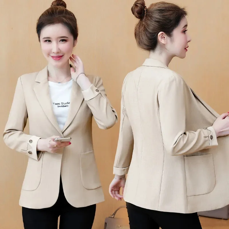 Новинка 2022 Женский блейзер корейские повседневные приталенные куртки Рабочий