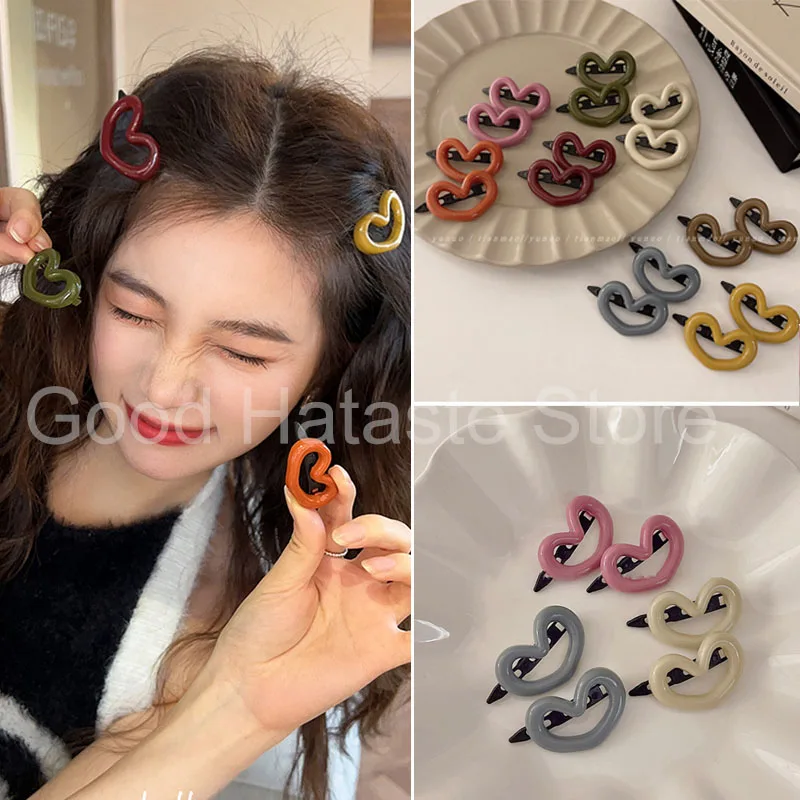 

Fashion Y2K Hairclips Heart Style Snap Hairpins Side Hair Barrettes for Women Kids Hair Accessories Sweet Cool Girls Hairpin