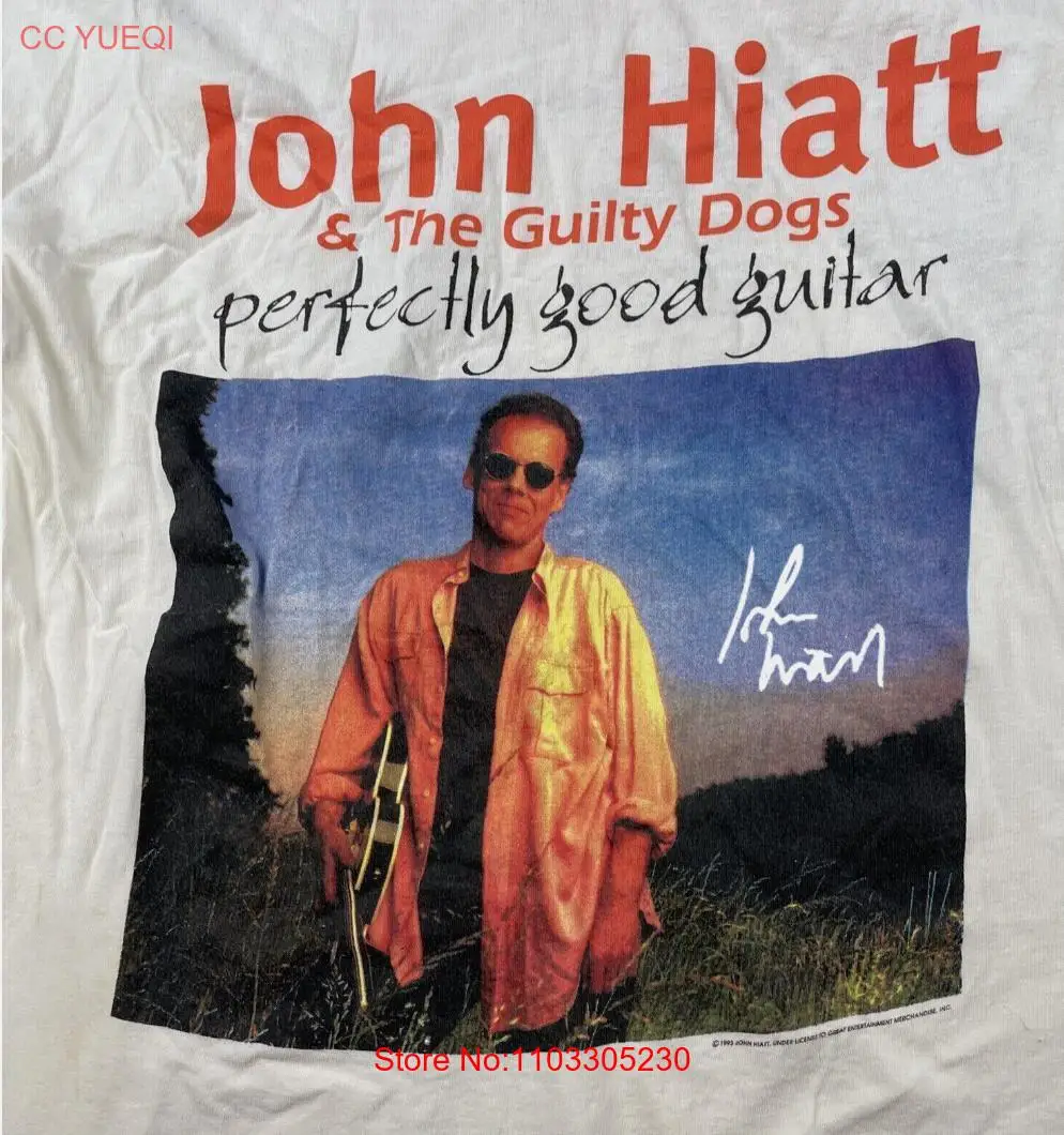Фото Рубашка perfect Good Guitar John Hiatt с коротким рукавом, белая, унисекс №1