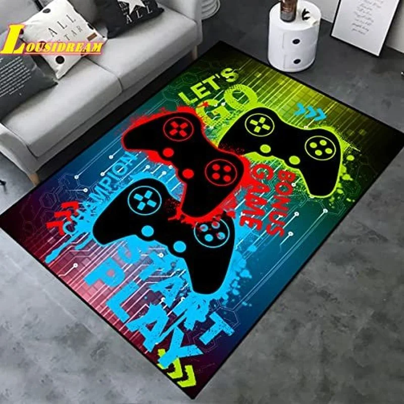 

Game Controller Carpet Gamepad Design Home Area Game Mat Anti-Slip Floor Mat Children Living Room Decorative Carpet Game Mat