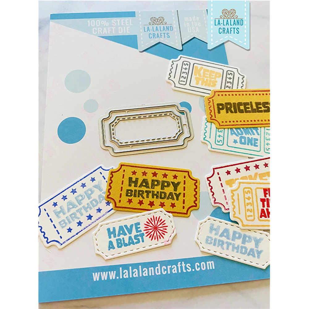 

New Metal Cutting Dies Ticket Die Scrapbook Diary Decoration Embossing Template Diy Greeting Card Handmade Craft Reusable Molds