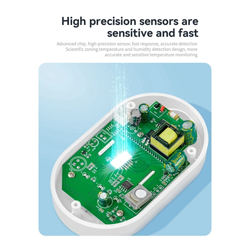 3-In-1 Carbon Monoxide Detector Temperature And Humidity Portable CO Alarm Gas US Plug