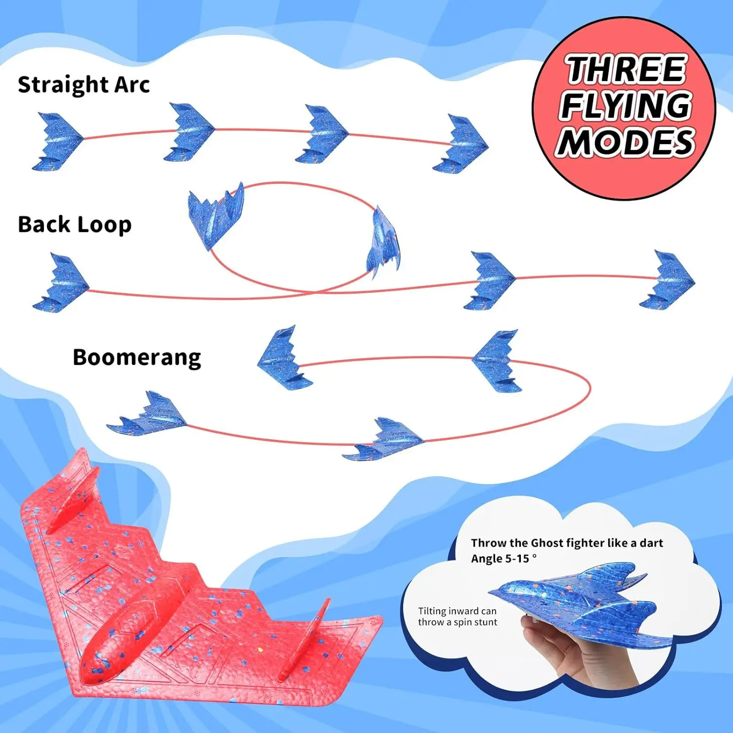 4 шт./упаковка детский пенопластовый самолет-призраки