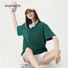 MOINWATER New Women Solid Cotton T shirts Female Dark Green Oversized Casual Soft Tees Unisex Short Sleeve Summer Tops MT2301 3