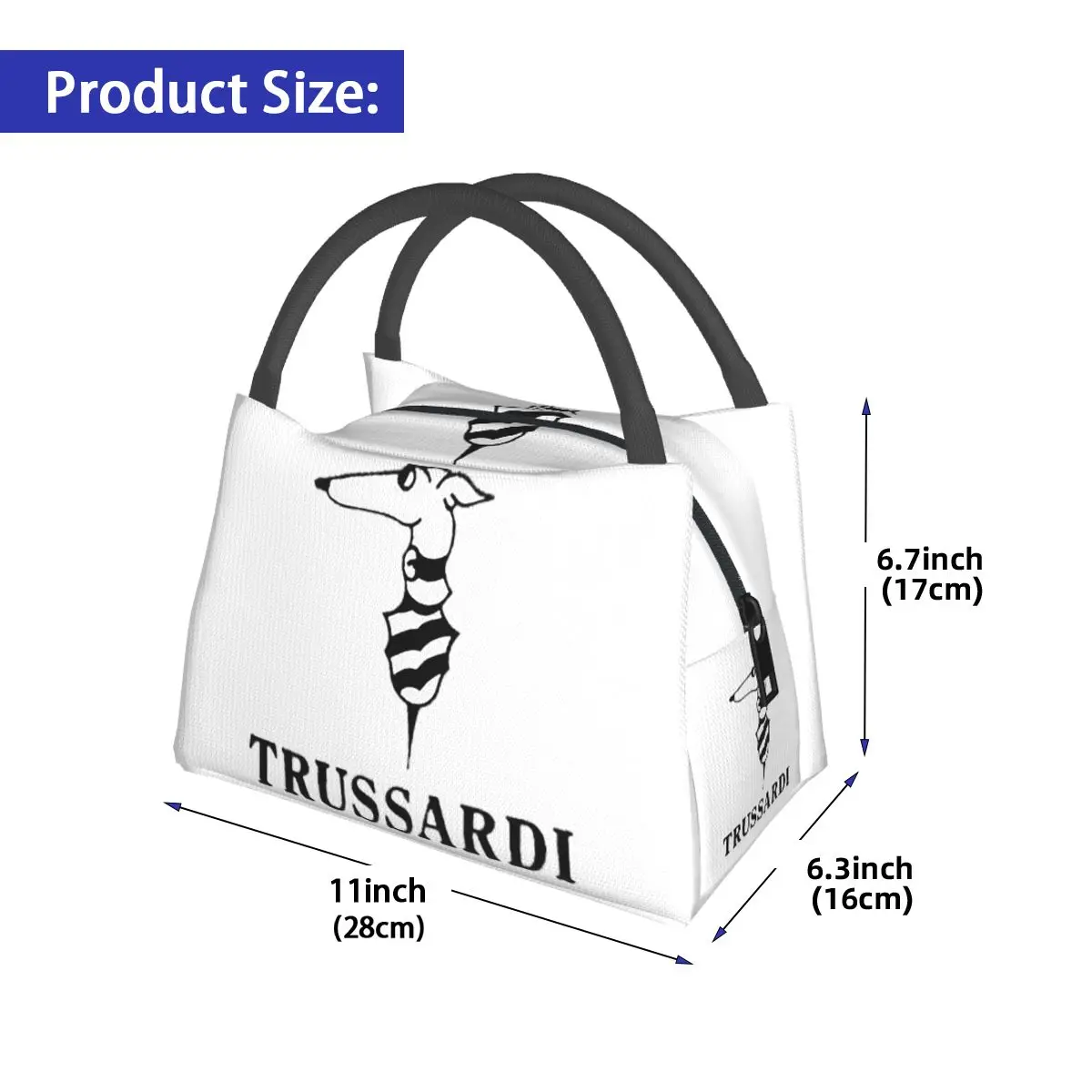 Фото Изолированная сумка для обеда с логотипом Trussardis для женщин и детей, портативные коробки для еды, термосумка для обеда №2