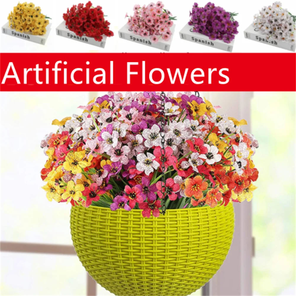 

Artificial Flower Plastic Plant UV Resistant Home Garden Decoration Indoor/Outdoor Wedding Flower Bouquet Porch Window Kitchen