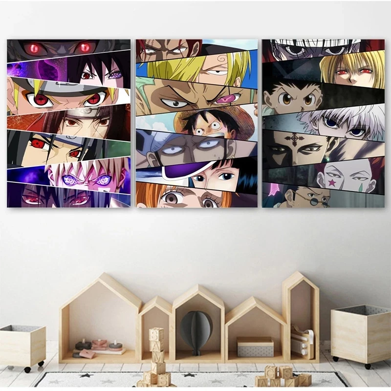 

Eye Canvas Japanese Anime Painting Naruto Hd Print One Piece Home Decoration Luffy Pictures Poster Wall Artwork For Living Room