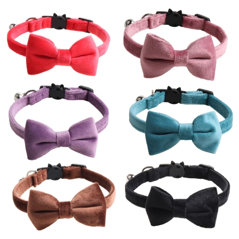 

Bowtie Collar Velvet Bell Collar Kitten Bow Collars Party Festival Costume