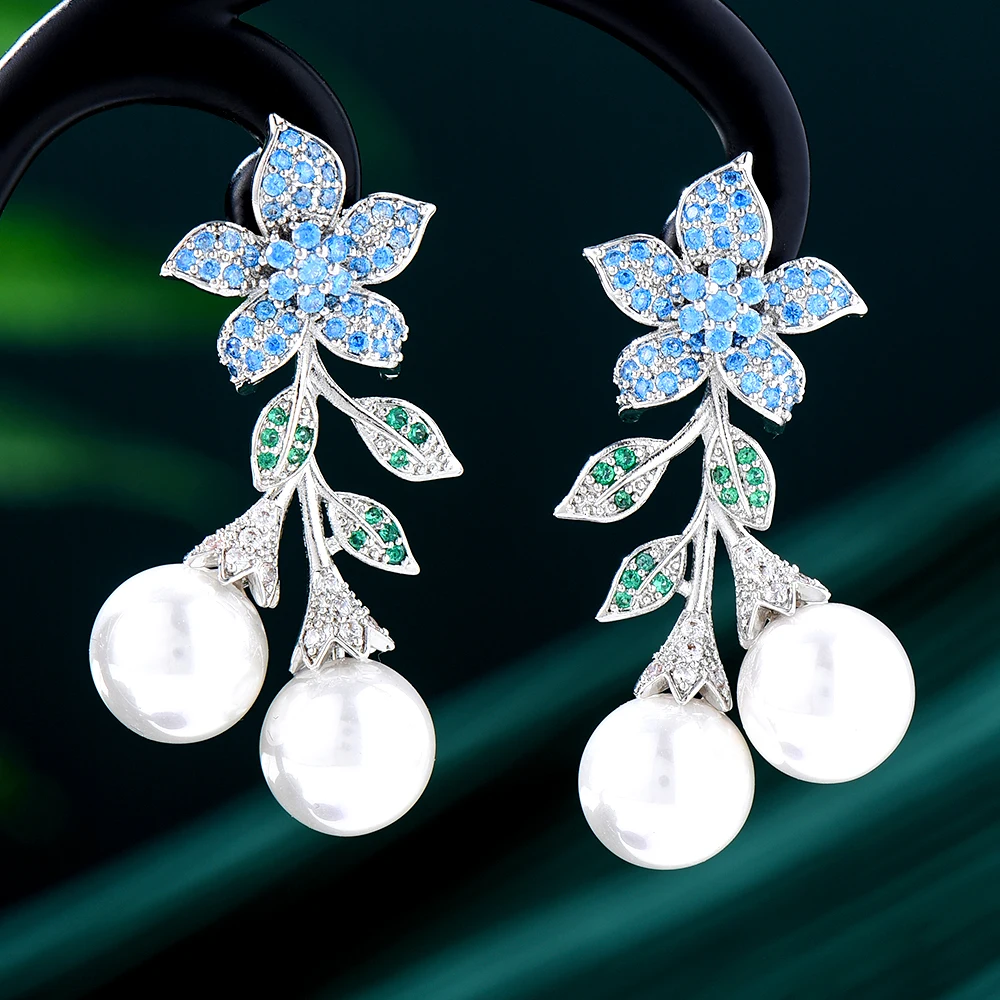 GODKI модные серьги с искусственным жемчугом и цветком для женщин богемные