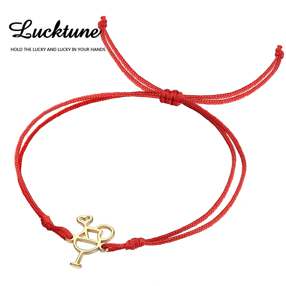 

Браслет Lucktune из нержавеющей стали, бокал для вина, чашка Lucky Red Black Rope, ручная оплетка, модный браслет для женщин, вечерние ювелирные изделия, п...