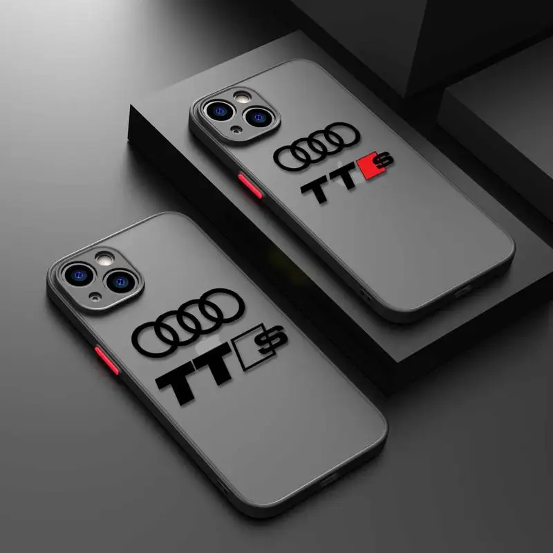 

AUDI-TTS Logo Armor Shockproof Matte Case For iphone 14 13 12 Mini 11 Pro XR X XS MAX ８７６6S Plus SE2020 SE2022 Bumper Cover