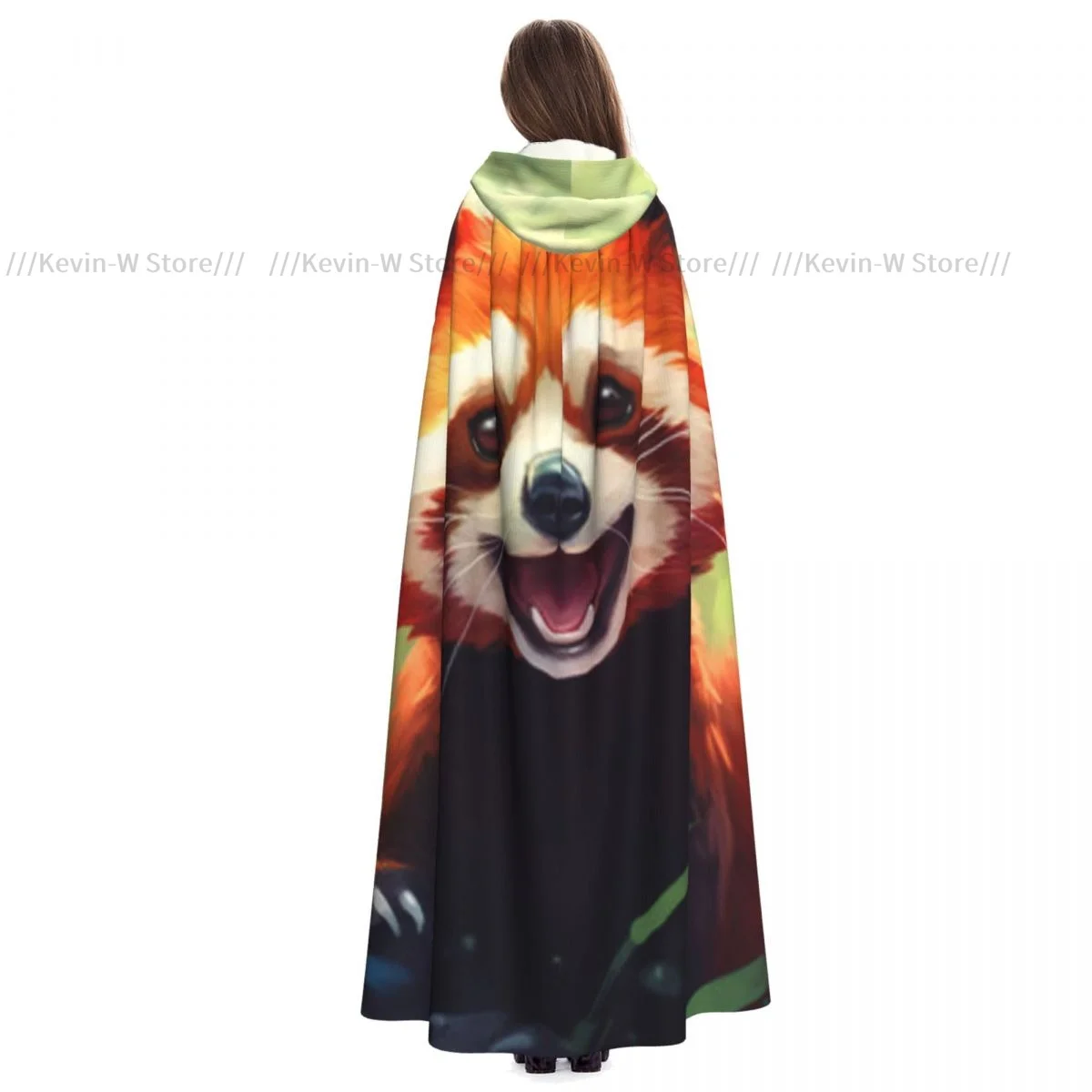 Унисекс для взрослых милый плащ с красной пандой в луге и капюшоном длинный