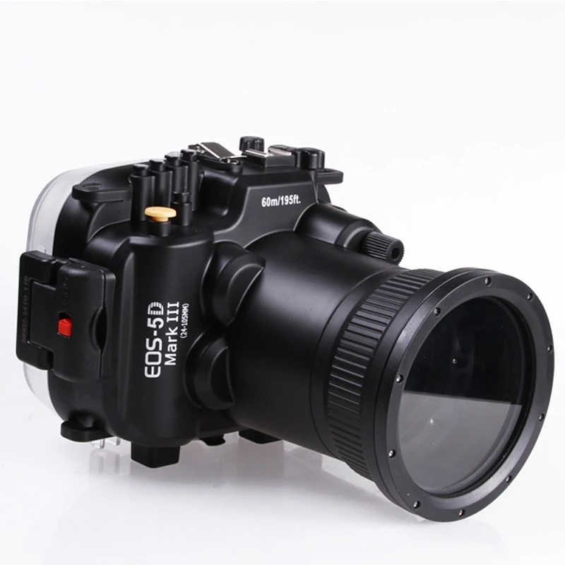 

60mm 195ft Waterproof Underwater Diving Case Camera Housing Case For Canon EOS 5D Mark III 5D3 5DM3 with 24-105mm Lens