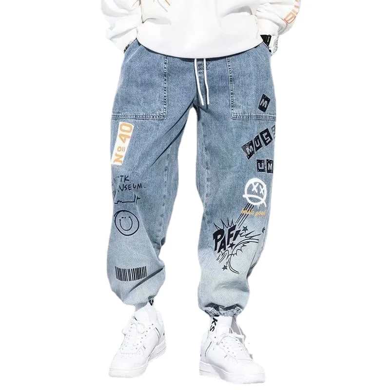 New Street Fashion Hip Hop Cargo Pants Men's Jeans Casual Pants Elastic Harlan Pants Jogging Pants Autumn Spring Men's Wear