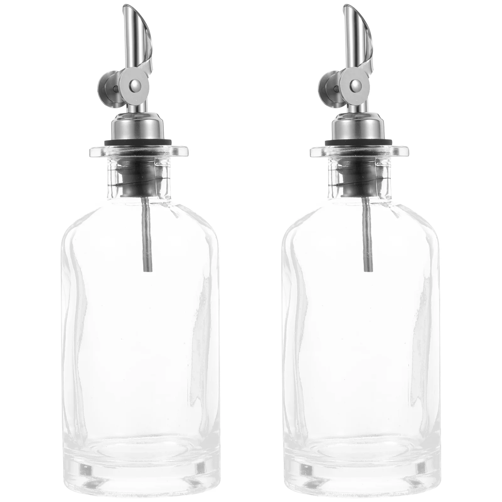 

2 Pcs Glass Bottle Oil Dispenser Coffee Syrups Vinegar Pot Label Jar Small Bottles Clear Seasoning