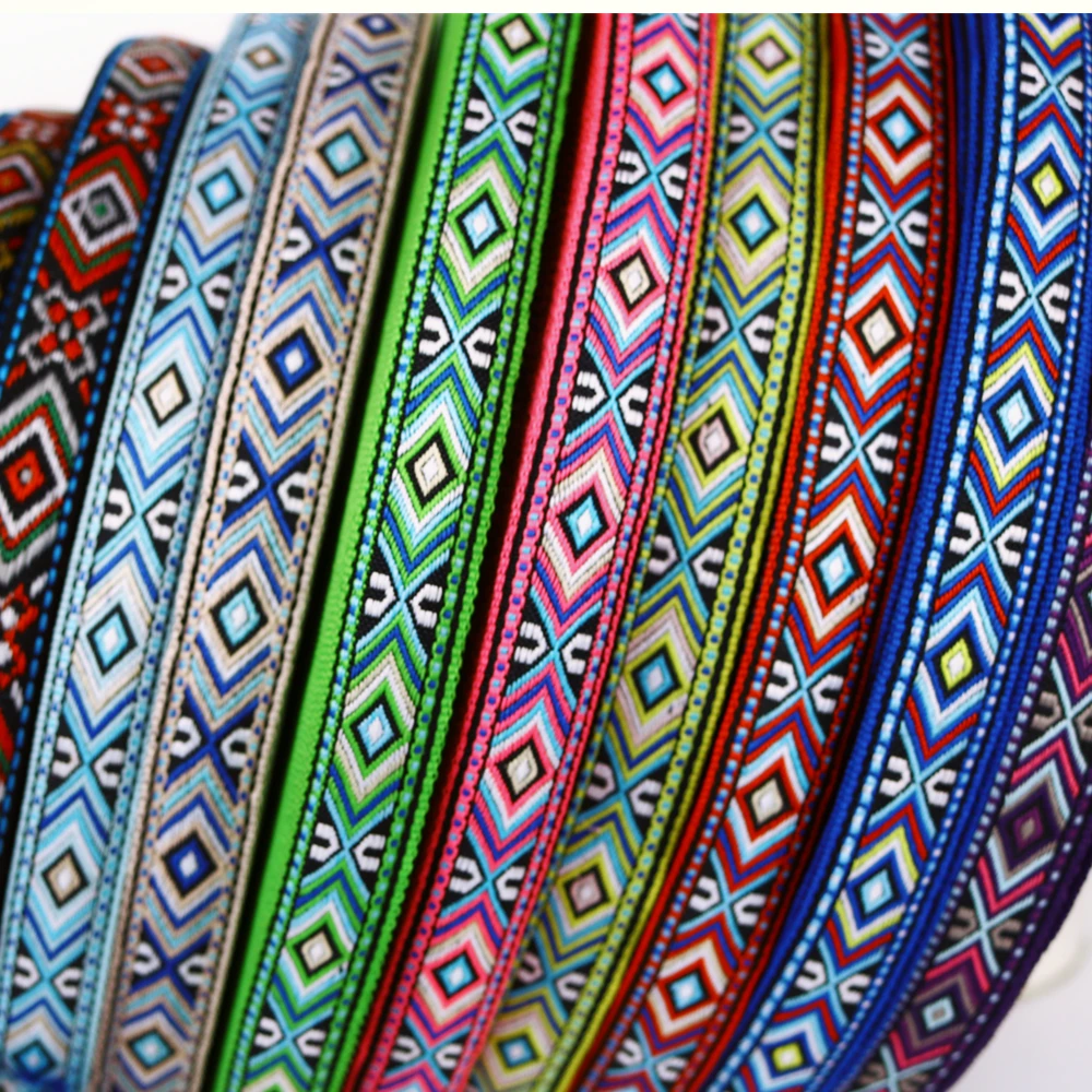 

5 Yards 18MM 2022 New Colours Geometric Woven Jacquard Embroidered Ribbons DIY Apparel Wrapping Trim Sewing Accessories