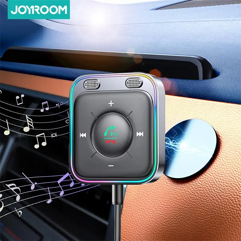 

Беспроводной приемник Joyroom Bluetooth 5.3 автомобильный адаптер Улучшенный двойной микрофон ENC шумоподавление 3,5 мм AUX адаптер Bluetooth 5,3