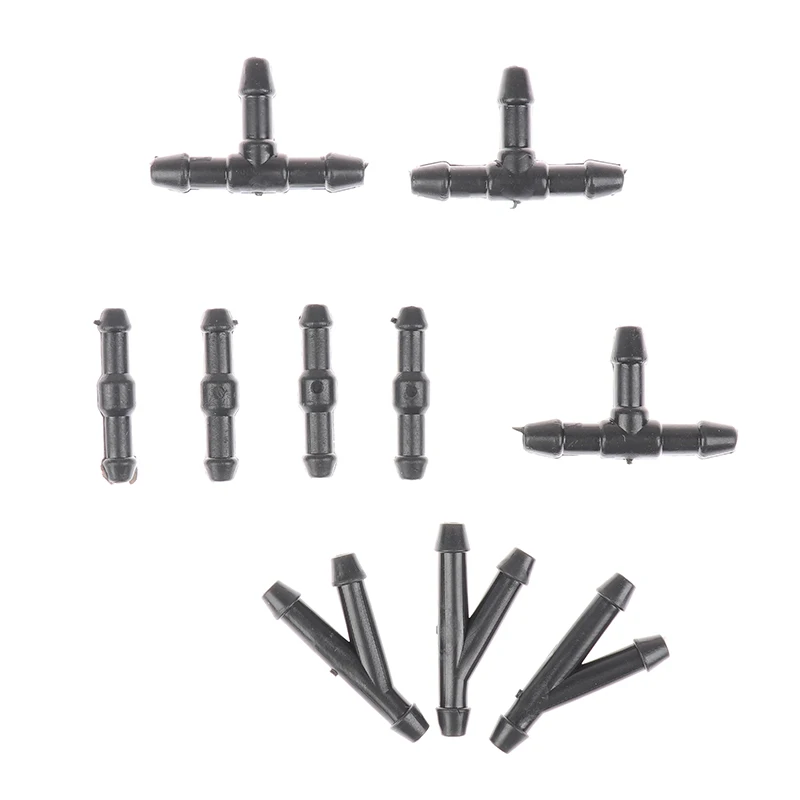 

10Pcs Universal Joiner Pipe Connector Water Petrol Wiper Nozzle Hose Tubing