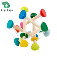 liqu montessori classic toys colorful burst rattle and teether grasping activity toy