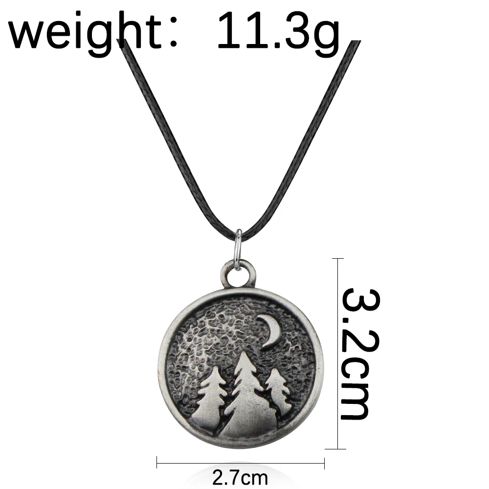 Ожерелье С Подвеской В Виде Фазы Луны И Лесной Сосны Круглый Кулон Унисекс