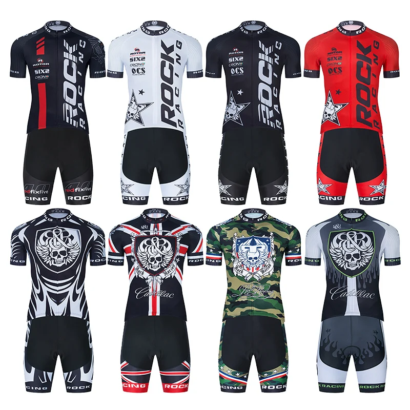 

Summer 2023 Cycling Jersey Bib Set MTB Shirt Bicycle Clothing Ropa Ciclismo ROCK RACING Uniform Men's Short Maillot Culotte Suit