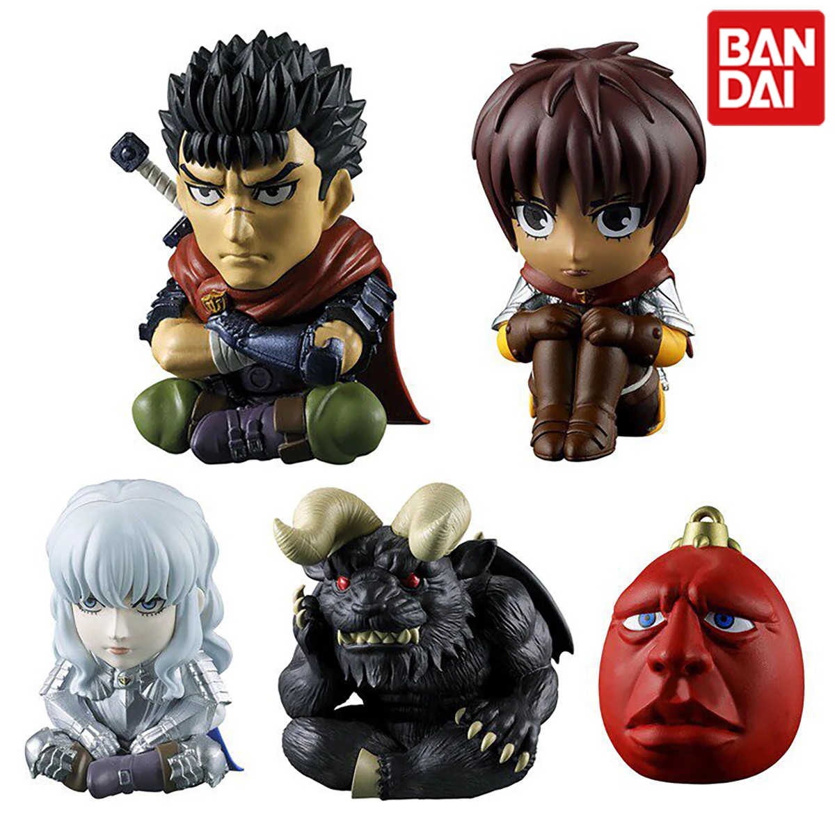 Фото Оригинальная коллекционная фигурка BANDAI Gashapon Machibouke Series Berserk The Golden Age Arc: Гатс, Гриффит, Бехелит. Аниме-модель. №1