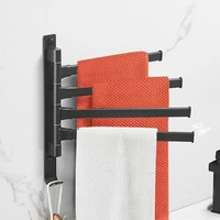 swivel towel bars rotatable towel rack hanger with 4 arms wall mounted storage rack with hooks bathroom swing shower towel shelf