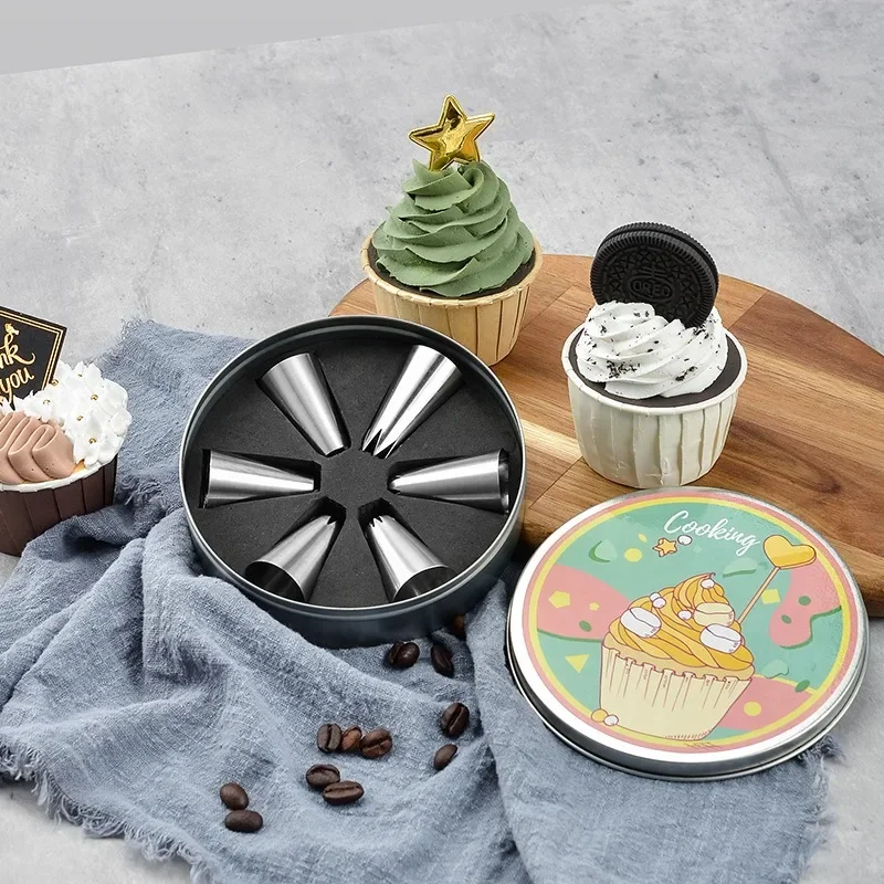 6 шт./набор насадки для украшения тортов из нержавеющей стали