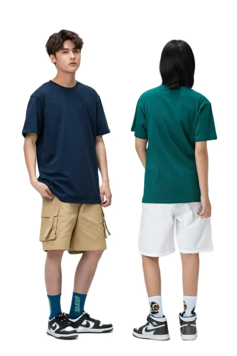 

Мужские футболки с вышивкой 200 г, Высококачественная блузка с сублимационным принтом, летняя футболка из 100% хлопка с круглым вырезом и коротким рукавом в стиле унисекс