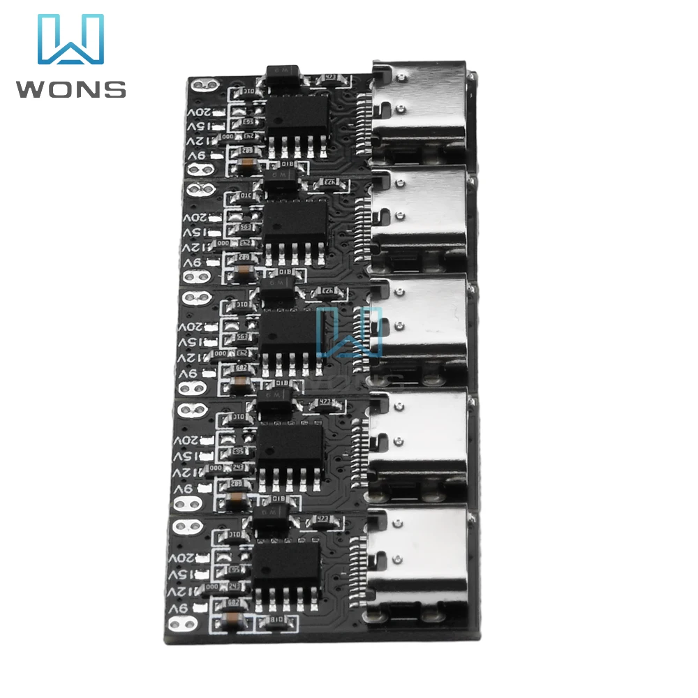 5 шт. Type-C PD2.0 PD3.0 9 В 12 15 20 триггер быстрой зарядки детектор опроса USB повышающий